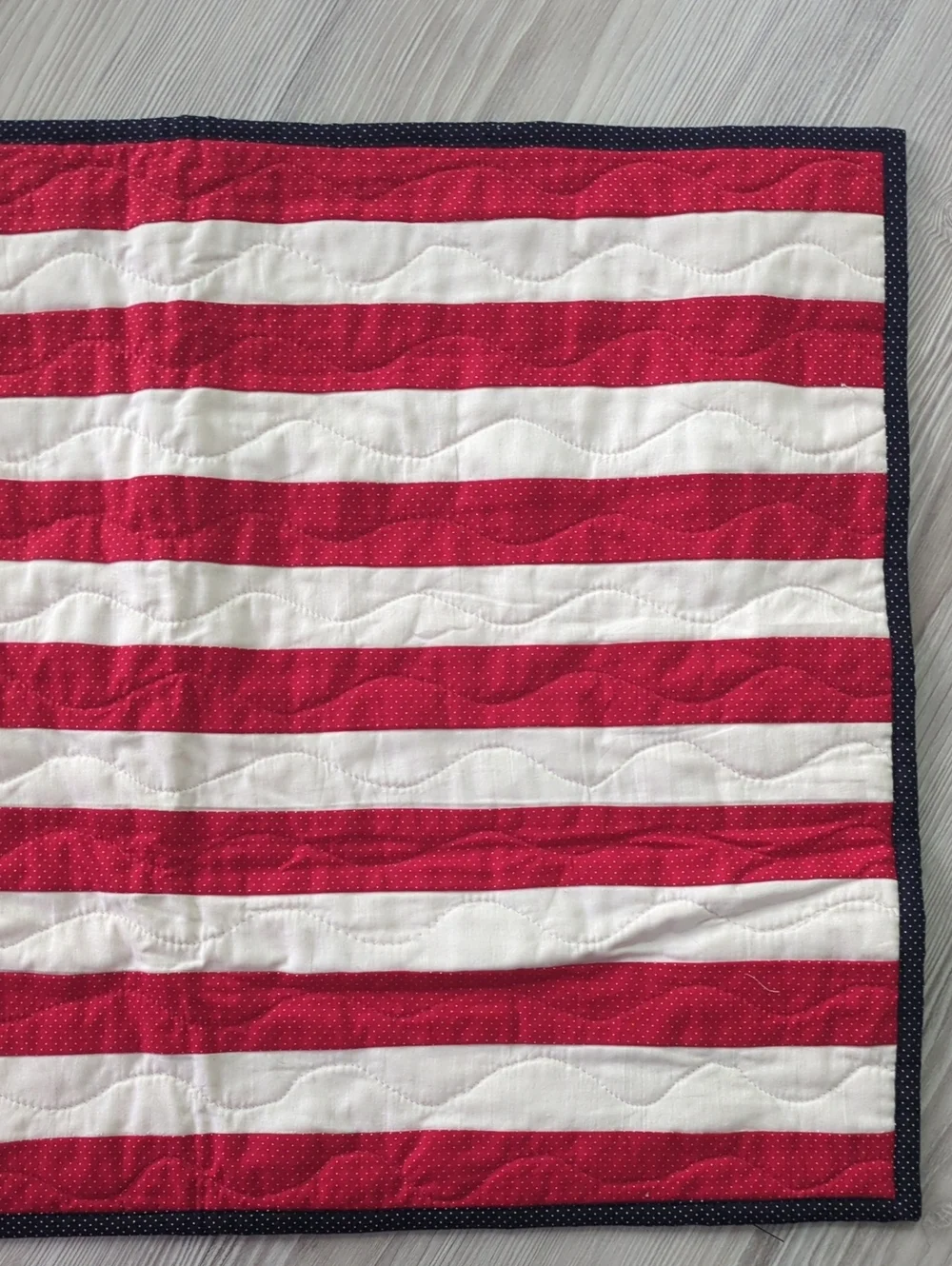 Handmade Patriotic Quilt Wall Hanging Americana Red White Blue Folk Art Decor